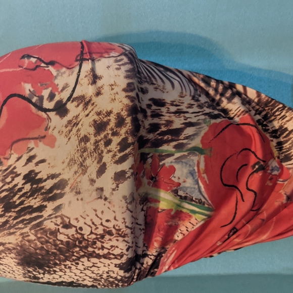 Y2K Bodycon Sweetheart Neckline Abstract Animal Print Cross back Mini Dress Sz S - Picture 3 of 6